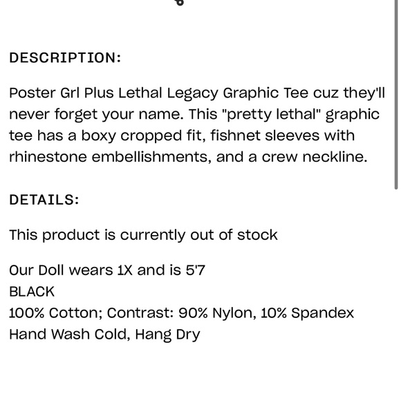 Dolls Kill Tops Dolls Kill Poster Lethal Legacy Graphic Tee 3x